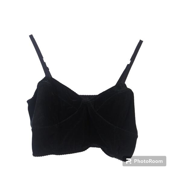 Nollie Black Velvet Bustier Bralette Edgy Festival Goth Size M - Picture 1 of 5
